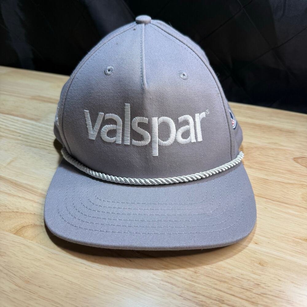 Valspar PGA Golf Hat - UNRL Mid Pro Vented Rope SnapBack Black Cap